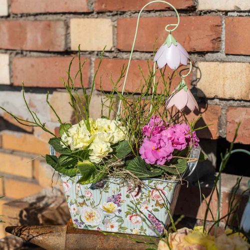 Floristik24 Jardiniere rozenpot metalen decoratie 20×12,5×10cm