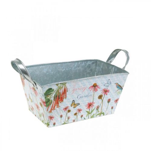 Floristik24 Jardiniere metalen plantenbak lente decoratie 20 × 12 × 10 cm