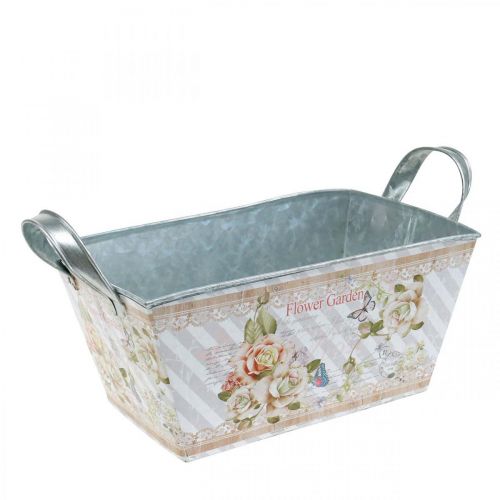 Floristik24 Jardiniere metalen plantenbak zomerdecoratie 20 × 12 × 10cm