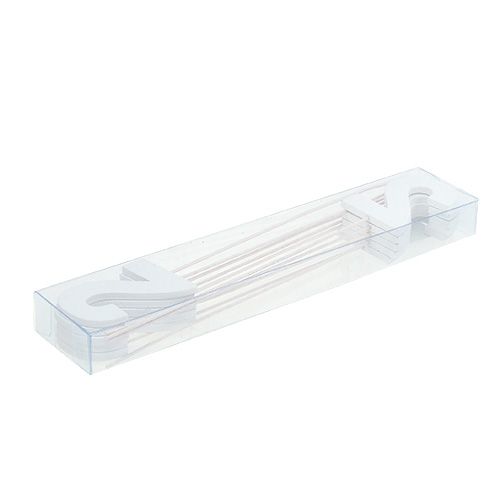 Floristik24 Verjaardag nummer "2" op de stok wit L27cm 10st