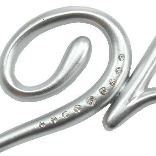 Floristik24 Nummer "25" voor aansluiting van zilver 15,5 cm