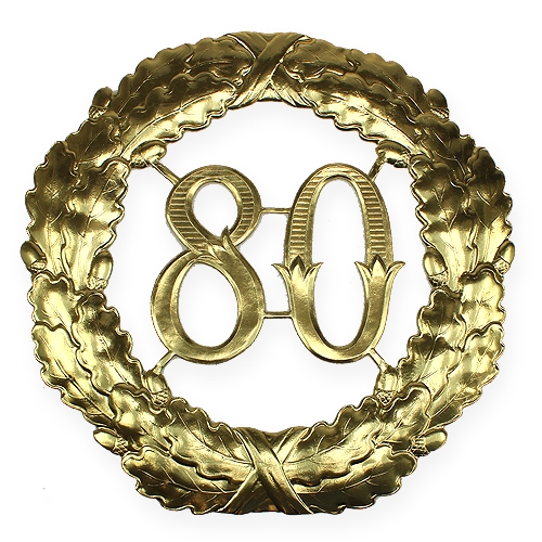 Artikel Jubileumnummer 80 in goud Ø40cm