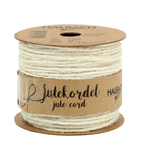 Jute koord wit Koord voor handwerk Ø2mm 50m