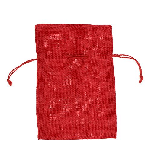 Floristik24 Jute zakken rood 16cm x 24cm 10st