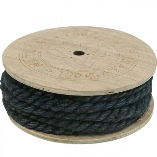 Artikel Jutekoord zwart, decoratief koord, natuurlijke jutevezel, decoratief touw Ø8mm 7m