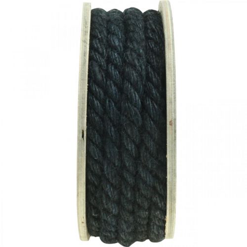 Jutekoord zwart, decoratief koord, natuurlijke jutevezel, decoratief touw Ø8mm 7m