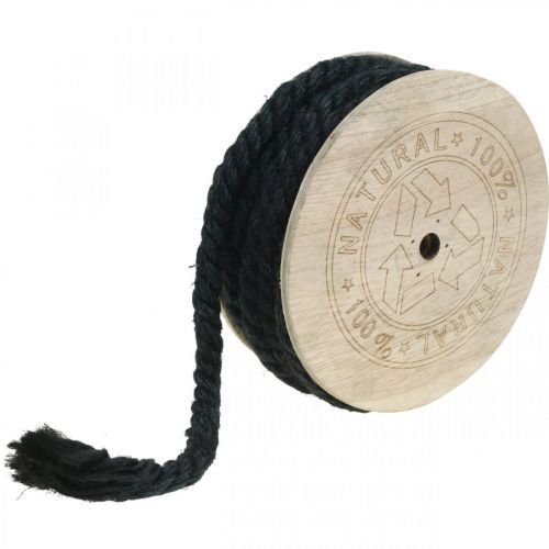 Artikel Jutekoord zwart, decoratief koord, natuurlijke jutevezel, decoratief touw Ø8mm 7m