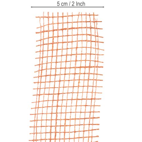 Artikel Jute lint, mesh lint, jute, ecologisch, terracotta rood, 5 cm breed, 40 m lang