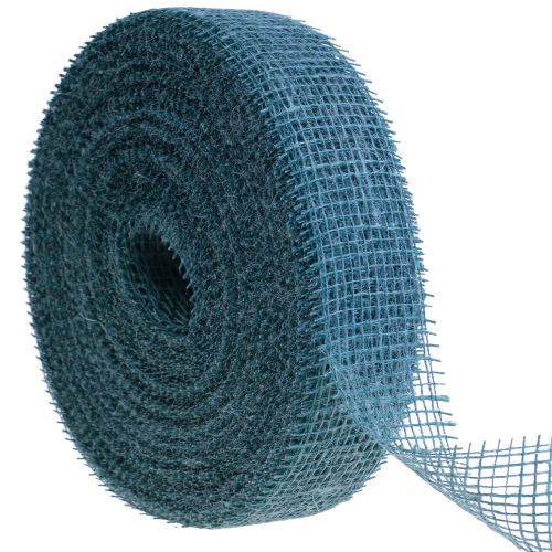 Jute lint, netlint, decoratief lint, jute, saliegroen, 5 cm breed, 40 m lang