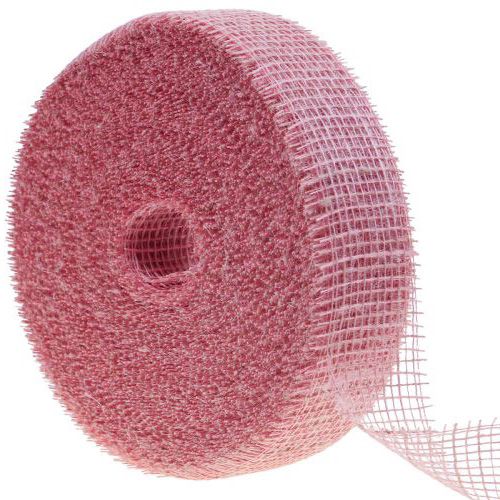 Floristik24 Jute lint, netlint, tafellint, decoratief lint, lichtroze jute, 5 cm breed, 40 m lang