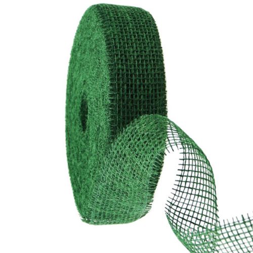 Donkergroen jute lint, 5 cm breed, 40 m lang kopen | Floristik24.nl