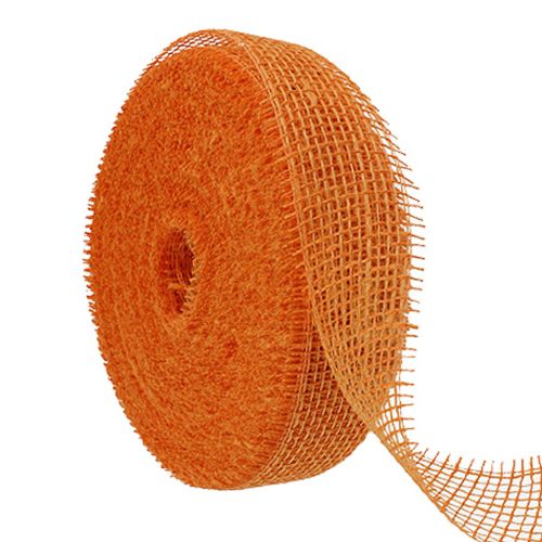 Jute lint, lichtoranje, 5 cm breed, 40 m lang kopen | Floristik24.nl