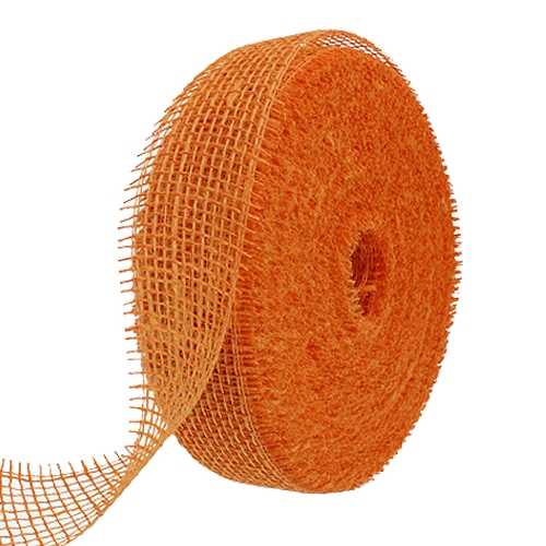 Floristik24 Jute lint licht oranje 5cm 40m