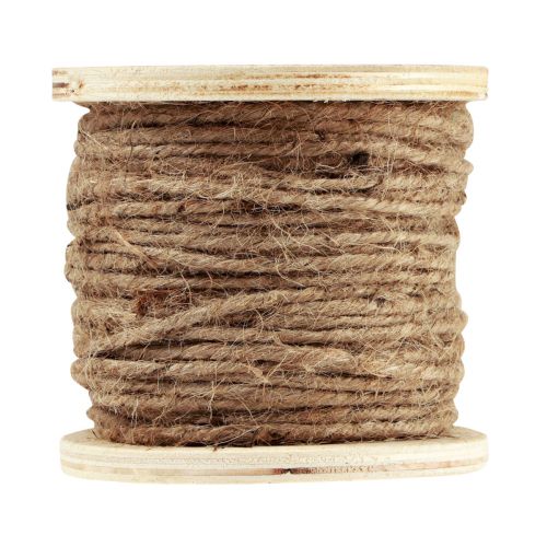 Jutekoord jutelint op houten spoel jute decoratie naturel 130g