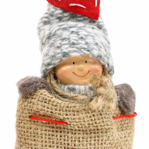 Floristik24 Kerstdecoratie jutezak met pop H30cm 2st