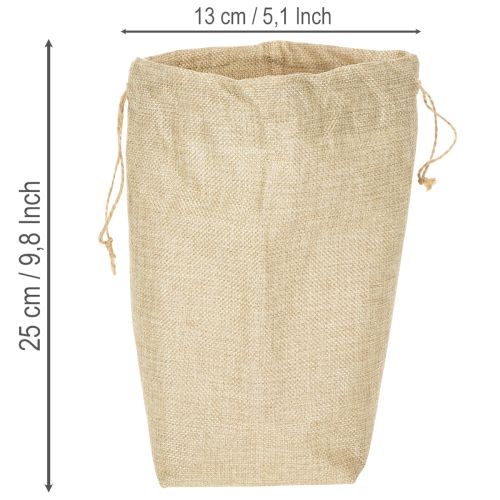 Jute tas 13,5 × 11 cm H25 cm | Floristik24.nl