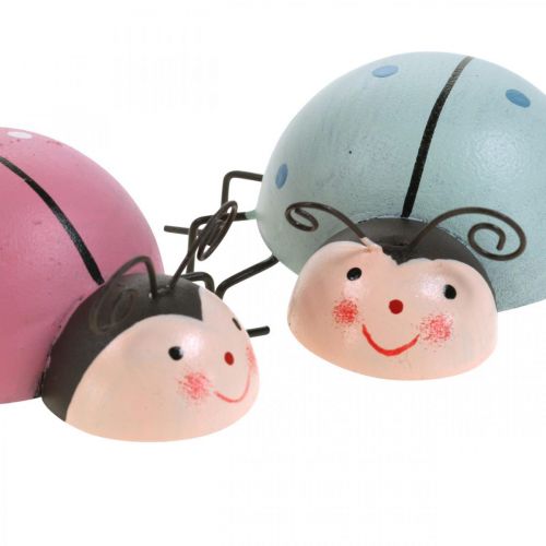 Artikel Kever Decoratie Figuur Pastel Lente Decoratie Metaal 8,5×10,5cm 3 st.