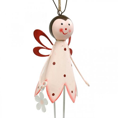 Floristik24 Kever om op te hangen, lentedecoratie, metalen kever met bloem, decoratiehanger 2st