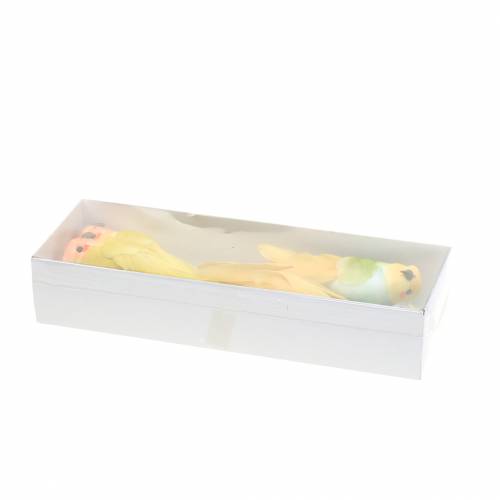 Floristik24 Decoratieve kaketoe met metaaldraad groen geel H13cm 4st
