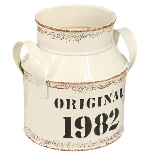 Artikel Kruik Metalen Decoratie &quot;Origineel 1982&quot; Crème Roest H16cm 2st