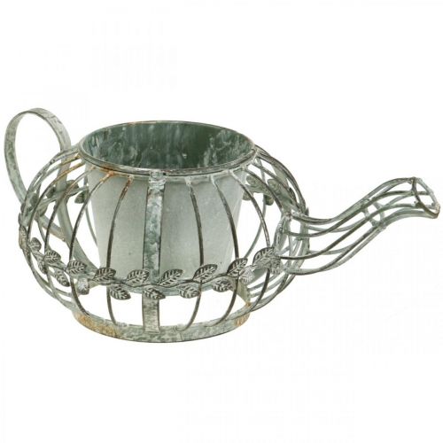 Floristik24 Plantenbak decoratieve koffiepot metalen pot voor planten L15,5cm Ø11,8cm