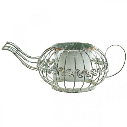 Floristik24 Plantenbak decoratieve koffiepot metalen pot voor planten L15,5cm Ø11,8cm