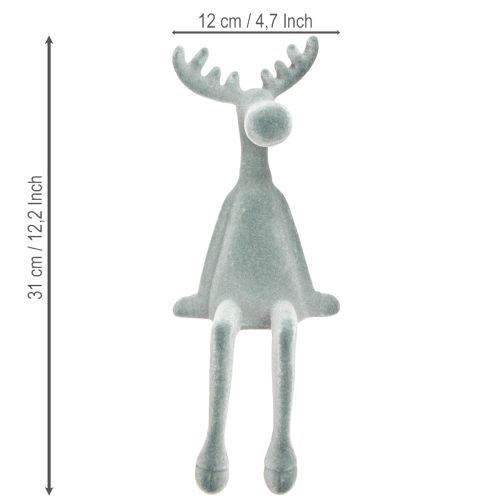 Floristik24 Elanden decoratieve rand zitter H31cm grijs 3 stuks