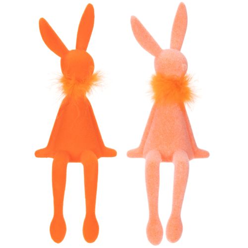 Artikel Paashaasje als decoratie op een plank, zittend paashaasje beeldje voor Pasen en de lente, 27 cm, 2 stuks