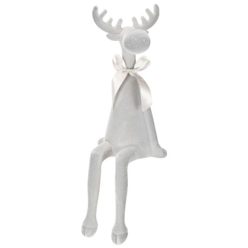 Kerstbeeldje van een rendier met lange poten, geschikt als decoratie op een plank, 54 cm
