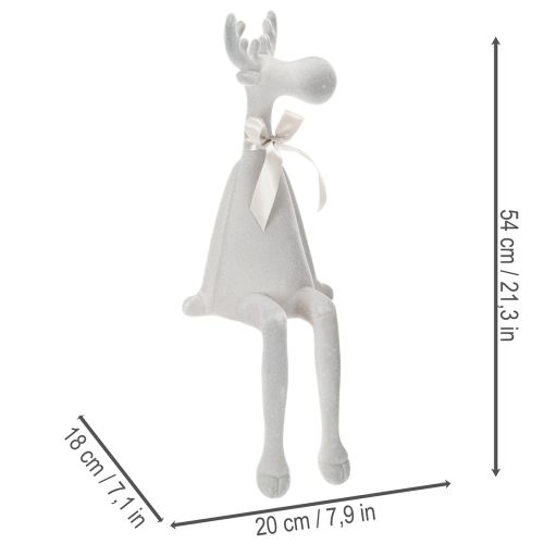 Kerstbeeldje van een rendier met lange poten, geschikt als decoratie op een plank, 54 cm | Floristik24.nl