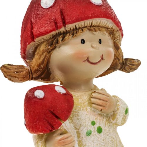 Floristik24 Plank kruk decoratieve figuren jongen en meisje paddestoel kinderen 2st