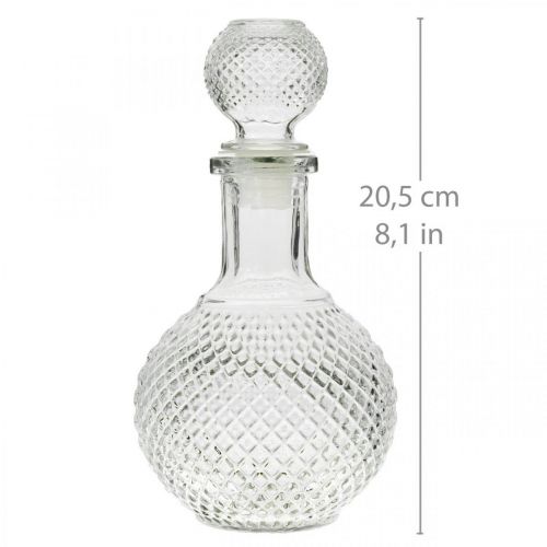 Floristik24 Whiskykaraf met deksel Glazen karaf H20.5cm