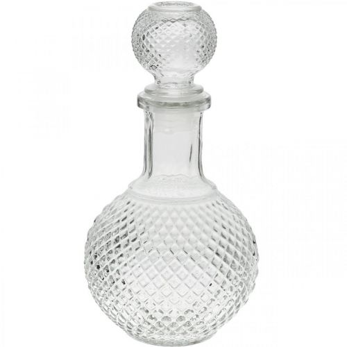 Floristik24 Whiskykaraf met deksel Glazen karaf H20.5cm