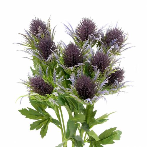 Distel kunsttak blauw-violet 68cm 3st