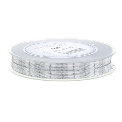 Floristik24 Controleer lint grijs 15 mm 15 m