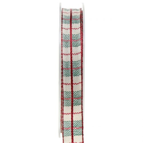 Floristik24 Check lint rood 15mm 15m