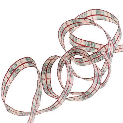 Floristik24 Check lint rood 15mm 15m