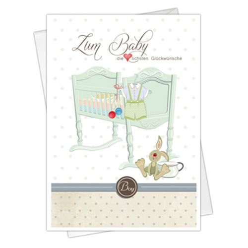 Floristik24 Gevouwen kaart "Gefeliciteerd met de baby" 5st