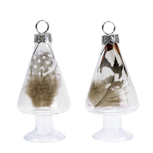 Floristik24 Kaarthouder glas met veer 4cm x 8cm helder 2st