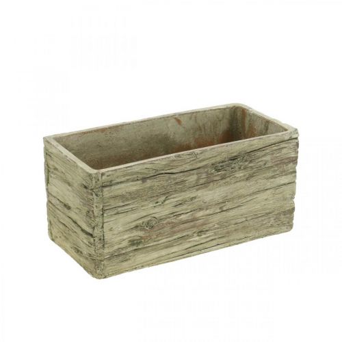 Floristik24 Plantenbak beton rechthoekig houtlook bruin 23×10.5cm H11cm