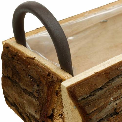 Floristik24 Plantenbak schors plantenbak met handvatten naturel houten kist