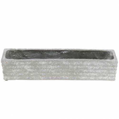 Floristik24 Plantenbak beton lichtgrijs 30x7cm H6.5cm 2st