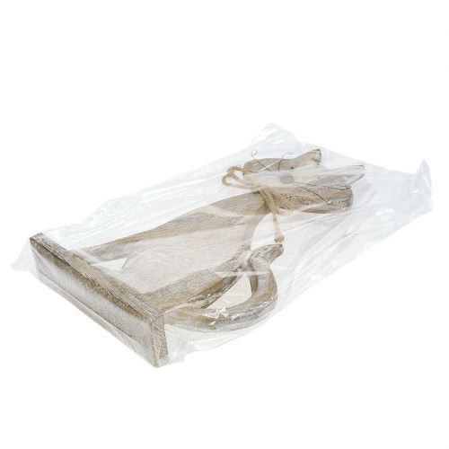Floristik24 Houten figuur kat natuur, wit 37cm