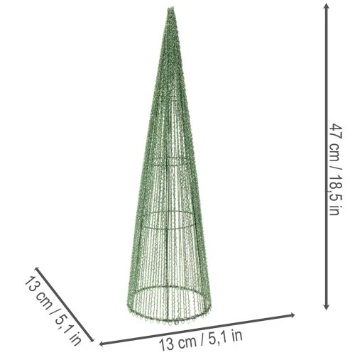 Metalen bloemkegels, groen, voor bloemstukken, 62 cm, 2 stuks | Floristik24.nl