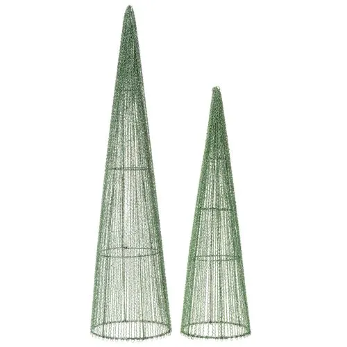 Metalen bloemkegels, groen, voor bloemstukken, 62 cm, 2 stuks | Floristik24.nl