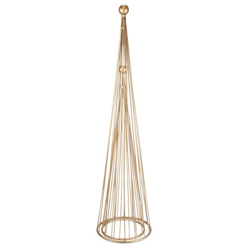 Floristik24 Kerstboom metalen decoratie gouden kegels H62/83cm set van 2