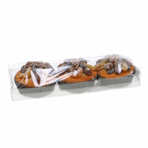 Floristik24 Muffins met noten kunst 7cm 3st