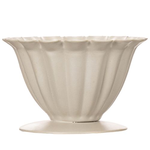 Kom, beker, bloemkelk, crèmekleurige decoratie, 9 cm | Floristik24.nl