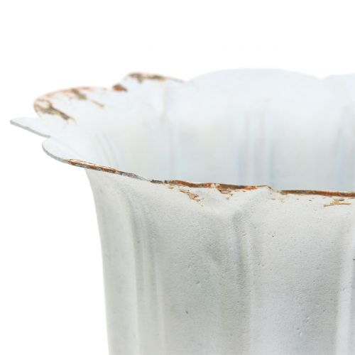 Floristik24 Antieke Goblet Rustiek Wit Ø12cm H14cm