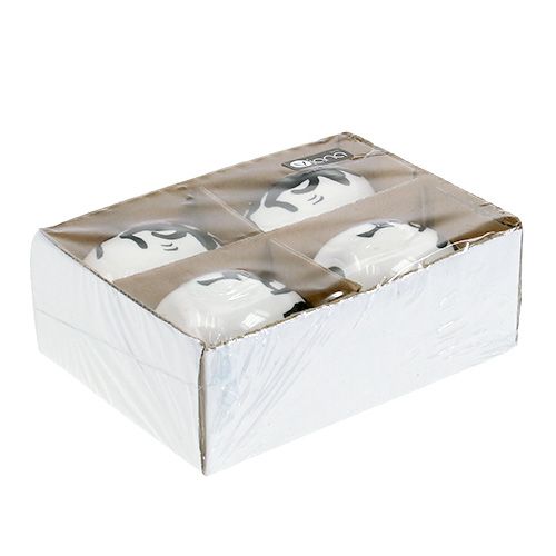 Floristik24 Keramisch ei met patroon 6,5 cm 4 stks
